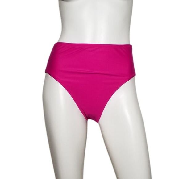 J Crew Womens Size S High Rise Full Coverage Bikini Bottom Pink Stretch BM642 - Picture 4 of 9